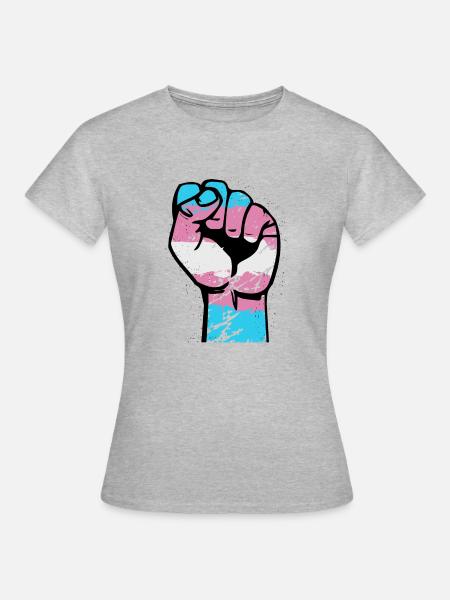 Trans Resist Faust - Frauen T-Shirt - Grau meliert
