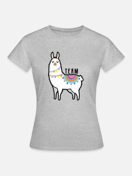 Team Lama - Geschenk lama Peru etc. - Frauen T-Shirt - Grau meliert