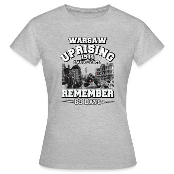 WARSCHAUER AUFSTAND 1944 - Frauen T-Shirt - Grau meliert - Vorne - AI Model Female 172 dark (172cm)