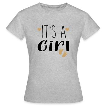 Gender reveal | It's a girl - Women's T-Shirt - heather grey - Front - AI Model Female 172 dark (172cm)