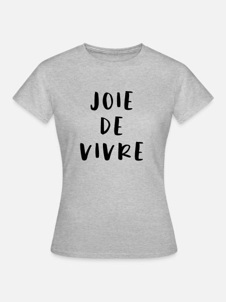 Lebensfreude - Frauen T-Shirt - Grau meliert