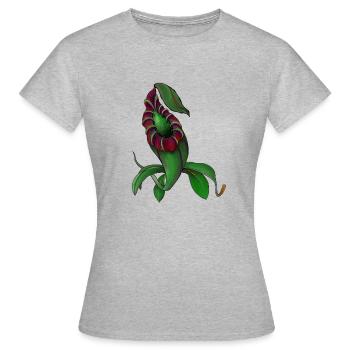 Plante carnivore Carnivores Nepenhtes - T-shirt Femme - gris chiné - Devant - AI Model Female 172 dark (172cm)