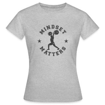 MINDSET COMPTE LA PUISSANCE SPORT SPLIT & JERK - T-shirt Femme - gris chiné - Devant - AI Model Female 172 dark (172cm)