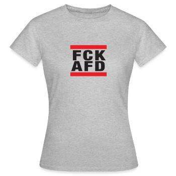 Contre les nazis - FCK AFD - Contre la droite - T-shirt Femme - gris chiné - Devant - AI Model Female 172 dark (172cm)