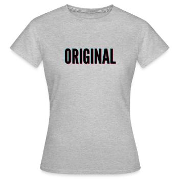 original zusammen mit remix tiktok stil - Frauen T-Shirt - Grau meliert - Vorne - AI Model Female 172 dark (172cm)