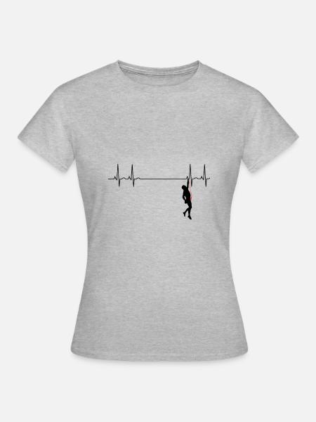 Heartbeat climber klettern - Frauen T-Shirt - Grau meliert