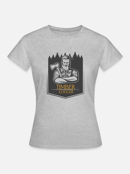 Holzfäller - Frauen T-Shirt - Grau meliert