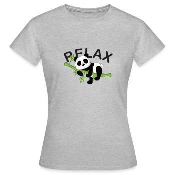 Relax Panda - Frauen T-Shirt - Grau meliert - Vorne - AI Model Female 172 dark (172cm)