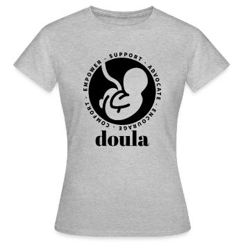 Doula Design 6 - Frauen T-Shirt - Grau meliert - Vorne - AI Model Female 172 dark (172cm)
