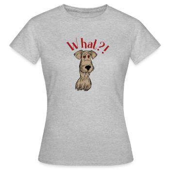 Drôle de chien avec What ? ! Proverbe - T-shirt Femme - gris chiné - Devant - AI Model Female 172 dark (172cm)