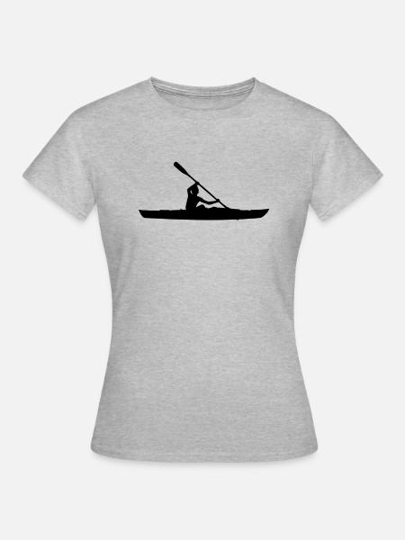 Rudern Kajak Sport Kanufahren Paddeln Kanu Kayak F - Frauen T-Shirt - Grau meliert