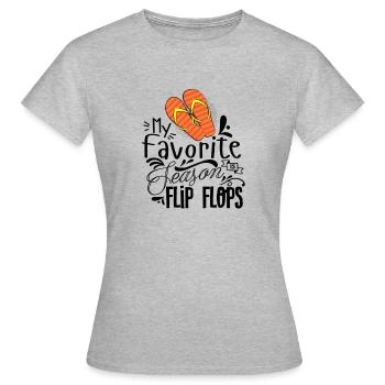 My Favorite os Flip Flops - Frauen T-Shirt - Grau meliert - Vorne - AI Model Female 172 dark (172cm)