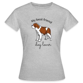 Bernhardiner - Frauen T-Shirt - Grau meliert - Vorne - AI Model Female 172 dark (172cm)