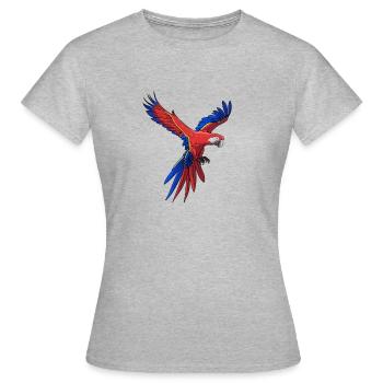 Papegoja - T-shirt dam - gråmelerad - Fram - AI Model Female 172 dark (172cm)
