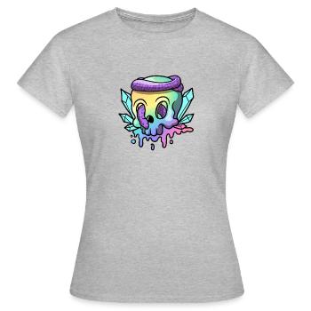 Retro Gothic Vintage Goth Okkult - Frauen T-Shirt - Grau meliert - Vorne - AI Model Female 172 dark (172cm)