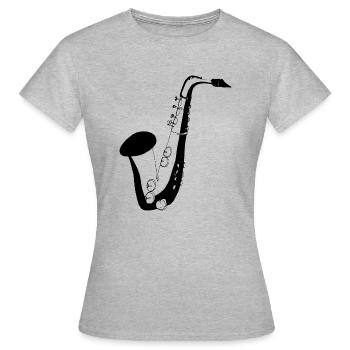 Saxophone - T-shirt Femme - gris chiné - Devant - AI Model Female 172 dark (172cm)