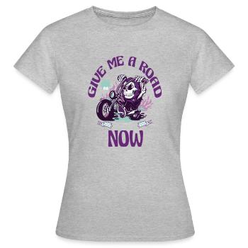 Gib mir jetzt eine Straße - Frauen T-Shirt - Grau meliert - Vorne - AI Model Female 172 dark (172cm)