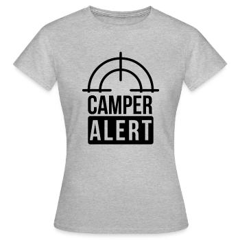 Camper Alert Gaming Streamer Gamer Warzone Zocker - Frauen T-Shirt - Grau meliert - Vorne - AI Model Female 172 dark (172cm)