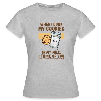 Amants hilarants Rire Sarcasme Ridicule Humour - T-shirt Femme - gris chiné - Devant - AI Model Female 172 dark (172cm)