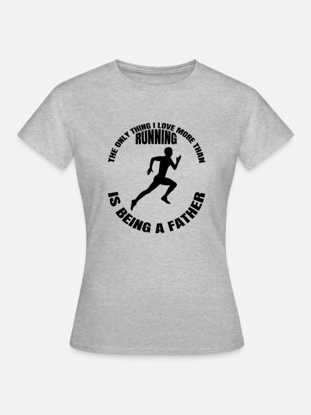 Jogger Training Dad rennen laufen fit joggen Vater - Frauen T-Shirt - Grau meliert