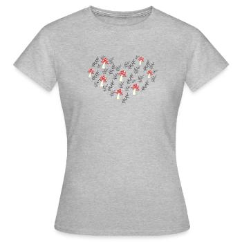 Humorous Vegetable Agaric Fungus Shiitake - Women's T-Shirt - heather grey - Front - AI Model Female 172 dark (172cm)