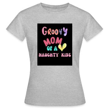 Groovy Mom - Women's T-Shirt - heather grey - Front - AI Model Female 172 dark (172cm)