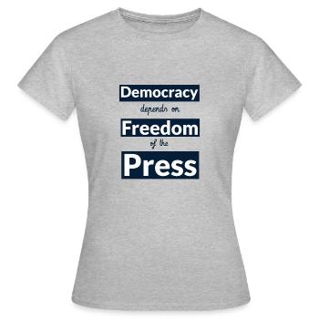 Democracy Depends on Freedom of the Press. - Women's T-Shirt - heather grey - Front - AI Model Female 172 dark (172cm)