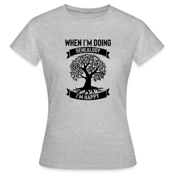 Humorous I'm Genealogy Origins Families Tree - Women's T-Shirt - heather grey - Front - AI Model Female 172 dark (172cm)