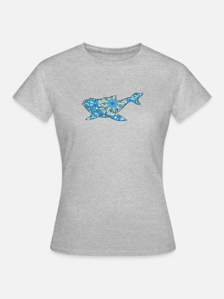 Mandala Wal Geometrisches Muster Kunst - Frauen T-Shirt - Grau meliert