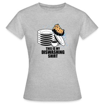 Neuheit: Das ist mein Spülreiniger-Helfer - Frauen T-Shirt - Grau meliert - Vorne - AI Model Female 172 dark (172cm)