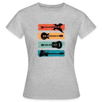 Humorvolle altmodische elektronische Gitarrenmusik - Frauen T-Shirt - Grau meliert - Vorne - AI Model Female 172 dark (172cm)