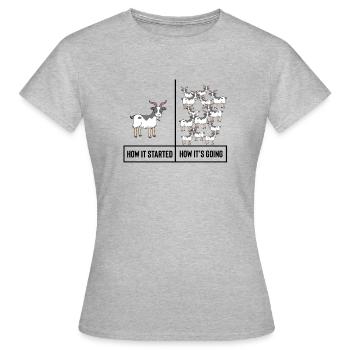Hilarious How It Started How It Going Farming - Women's T-Shirt - heather grey - Front - AI Model Female 172 dark (172cm)