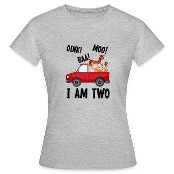 Hilarious Oink Baa Moo Ranch Farmstead Animals - Women's T-Shirt - heather grey - Front - AI Model Female 172 dark (172cm)