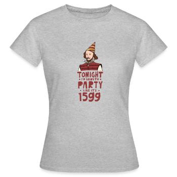 William Shakespeare Théâtre Littérature - T-shirt Femme - gris chiné - Devant - AI Model Female 172 dark (172cm)