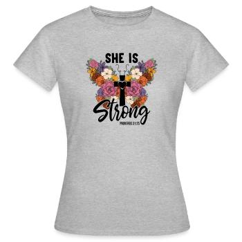 Église Religion Catholique Catholique Jésus-Christ - T-shirt Femme - gris chiné - Devant - AI Model Female 172 dark (172cm)