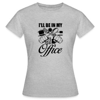 Nouveauté Mon bureau Culinaire Culinaire Jeu de mots - T-shirt Femme - gris chiné - Devant - AI Model Female 172 dark (172cm)