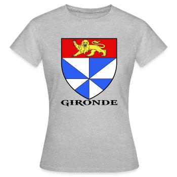 gironde blason - T-shirt Femme - gris chiné - Devant - AI Model Female 172 dark (172cm)