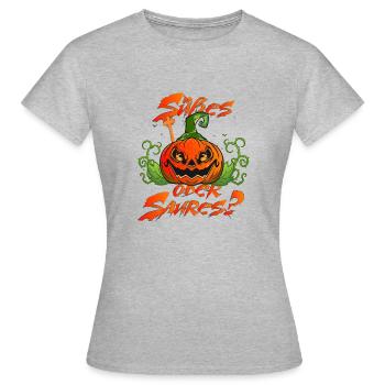 Halloween Kostüm - Alles für dein Spuk Outfit - Frauen T-Shirt - Grau meliert - Vorne - AI Model Female 172 dark (172cm)