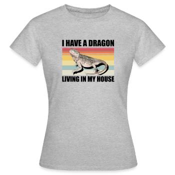 Hilarious Reptile Lounge-Lizard Viviparous Geckos - T-shirt Femme - gris chiné - Devant - AI Model Female 172 dark (172cm)