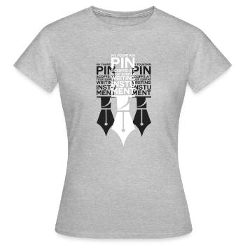 Fantaisie Instruments d’écriture Stylos stylographiques - T-shirt Femme - gris chiné - Devant - AI Model Female 172 dark (172cm)