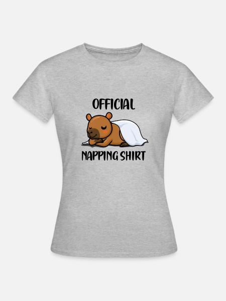 Nukkuva Capybara-pyjama Hauska jyrsijäeläin Pun - Naisten t-paita - harmaasävyinen