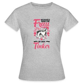 Irish Tinker Horse Woman Tinker Girl Tinker Horse - Women's T-Shirt - heather grey - Front - AI Model Female 172 dark (172cm)