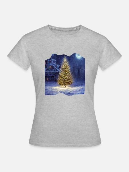 Motivo navideño - Camiseta mujer - gris jaspeado
