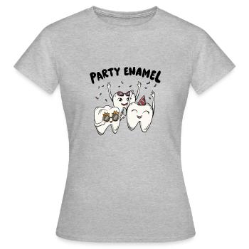 Party-Enamel for a dental technician couple - Women's T-Shirt - heather grey - Front - AI Model Female 172 dark (172cm)