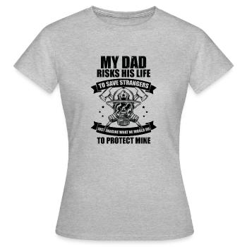 Hilarious Firefighter Saving Helping Rescuer - Women's T-Shirt - heather grey - Front - AI Model Female 172 dark (172cm)