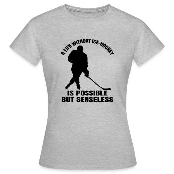 Eishockeyteam Eishockey Wintersport Geschenk - Frauen T-Shirt - Grau meliert - Vorne - AI Model Female 172 dark (172cm)