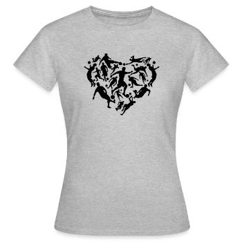 Soccer Heart Soccer Player - Soccer Heart - Frauen T-Shirt - Grau meliert - Vorne - AI Model Female 172 dark (172cm)