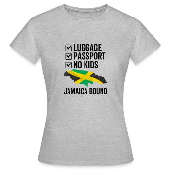 Luggage Passport No Kids Jamaica Bound - Women's T-Shirt - heather grey - Front - AI Model Female 172 dark (172cm)