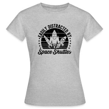 Une fusée de voyage dans l’espace facilement distraite par Spac - T-shirt Femme - gris chiné - Devant - AI Model Female 172 dark (172cm)