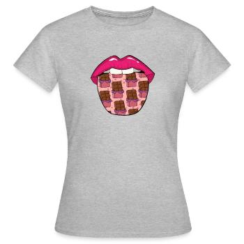 Chocolate Chocolate Tongue - Women's T-Shirt - heather grey - Front - AI Model Female 172 dark (172cm)